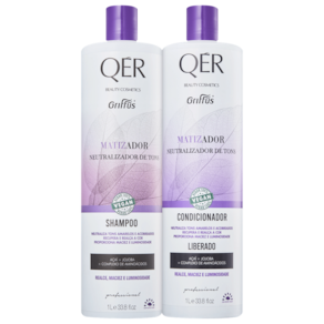 Kit Griffus QÉR Beauty Cosmetics Matizador - Shampoo 1L + Condicionador 1L