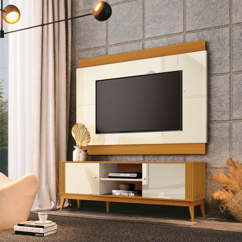 Rack Ripado 2 Portas com Painel para Tv até 60 Polegadas Grecia 160cm