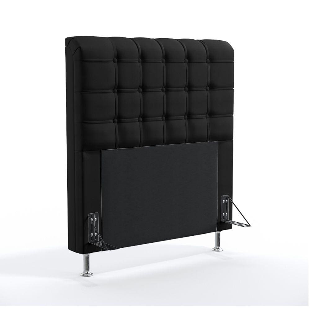 Cabeceira Estofada Dama 90 para Cama de Solteiro Sued Preto Aradecor