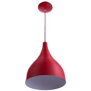 Lustre Pendente Gota Pequena De Alumínio 21cm Vermelho
