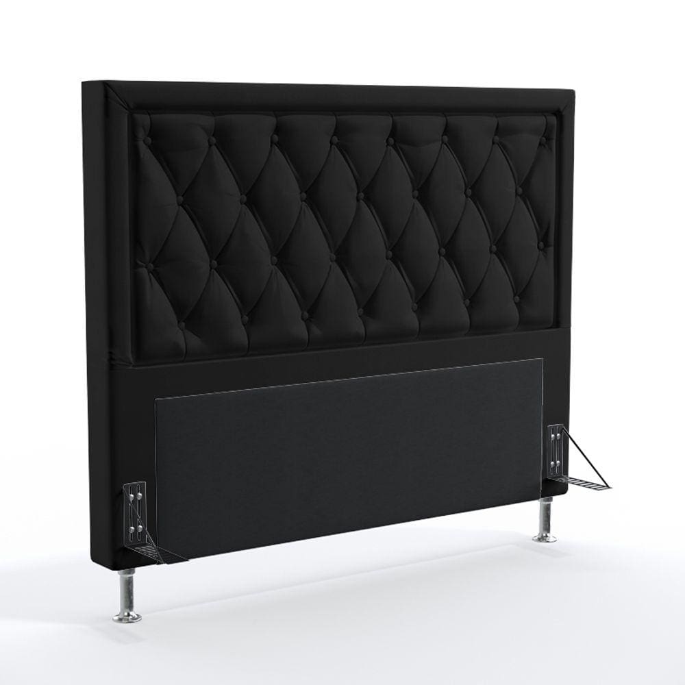 Cabeceira Estofada para Cama Box Centaurus 140 para Cama de Casal Suede Preto Aradecor