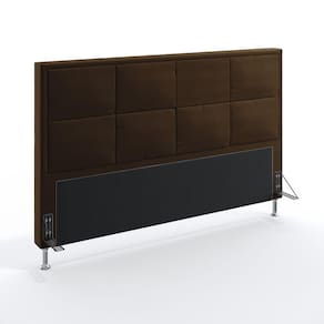 Cabeceira Estofada para Cama Box Maia 195 para Cama King Suede Marrom Aradecor