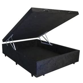Cama Box Bau Casal Blindada / Reforçada Suede - 43Cm De Altura Total