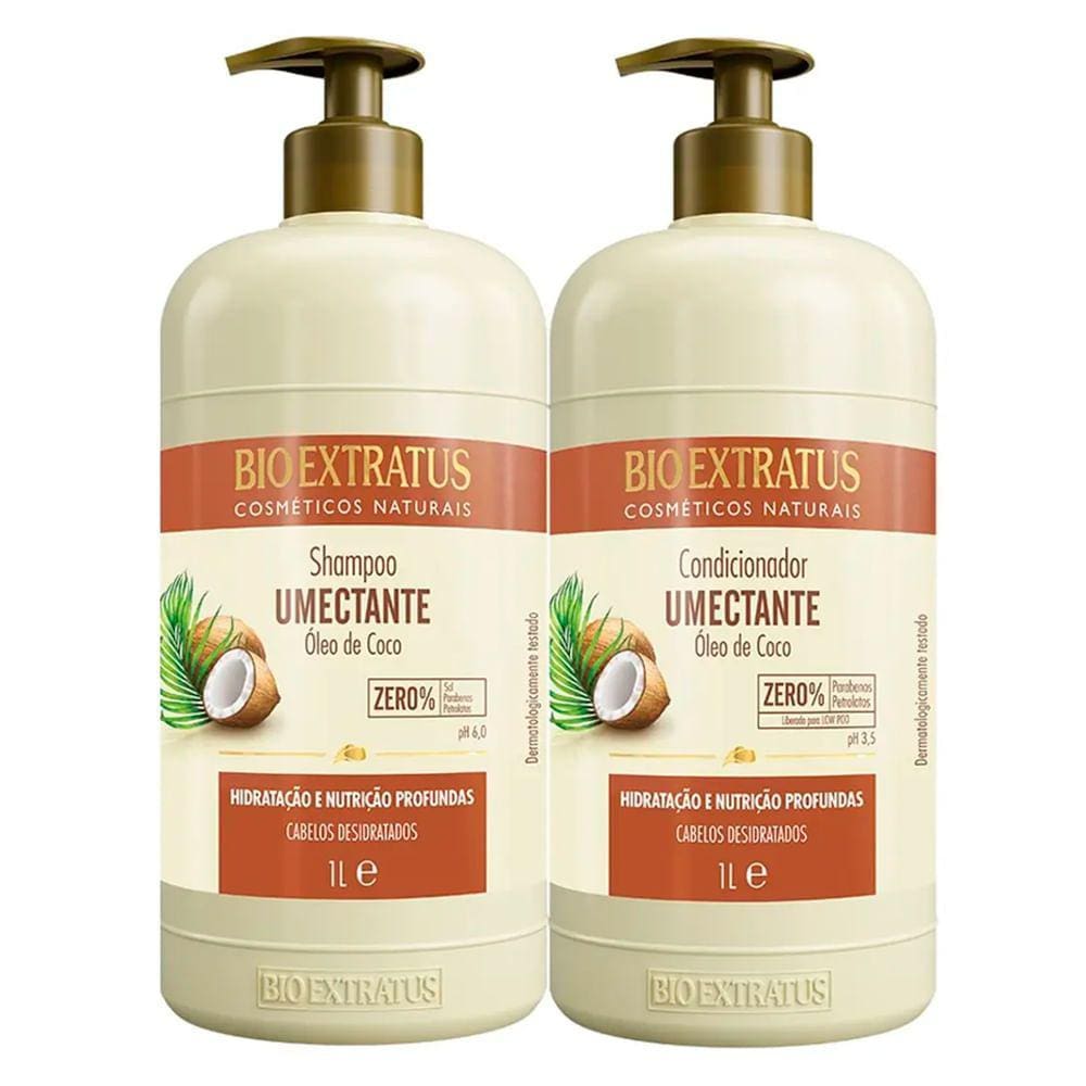 Kit Shampoo + Condicionador Bio Extratus Óleo de Coco 1L