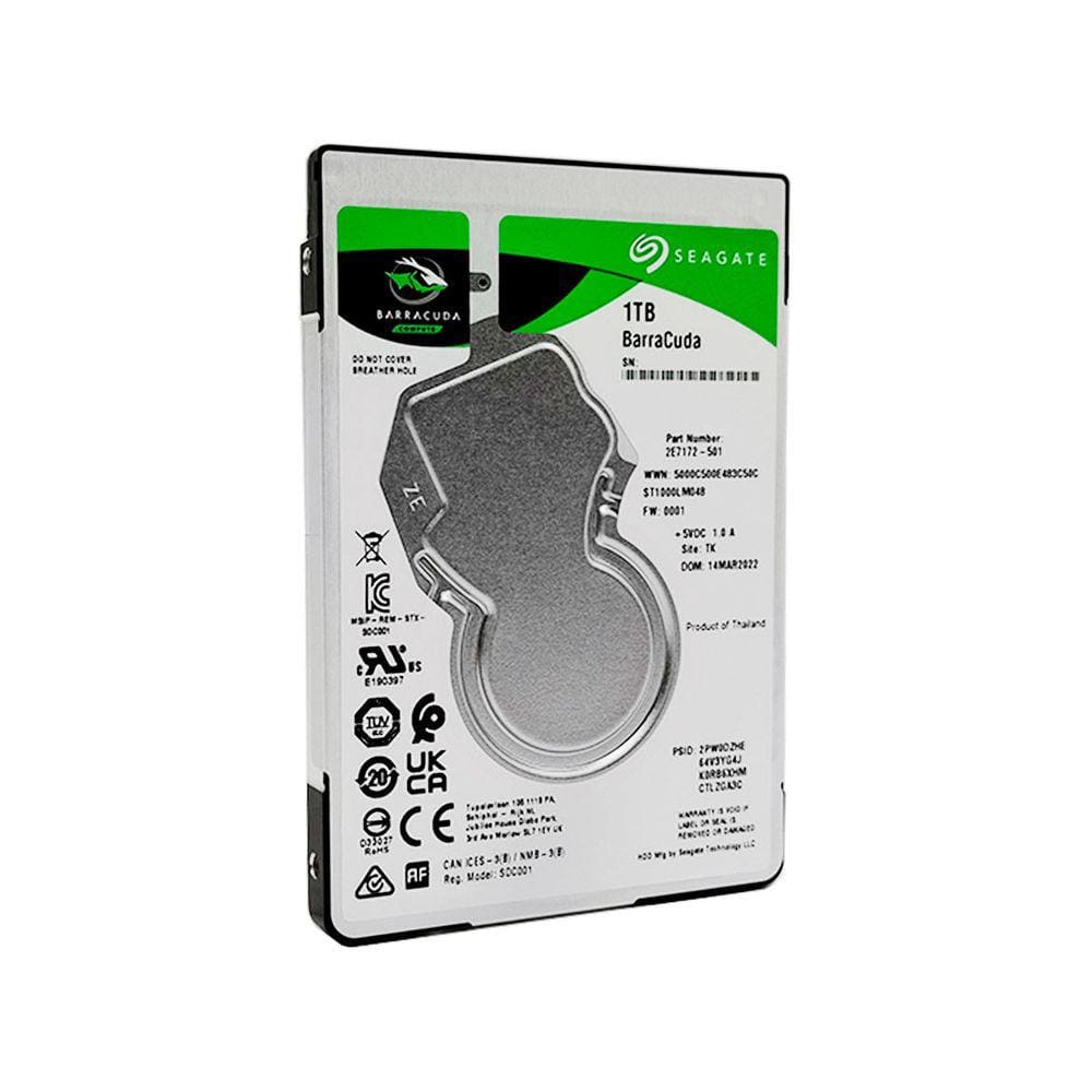 HD P/ Notebook 1TB Seagate Barracuda, SATA III 6Gb/s, 5400RPM, 128MB - ST1000LM048
