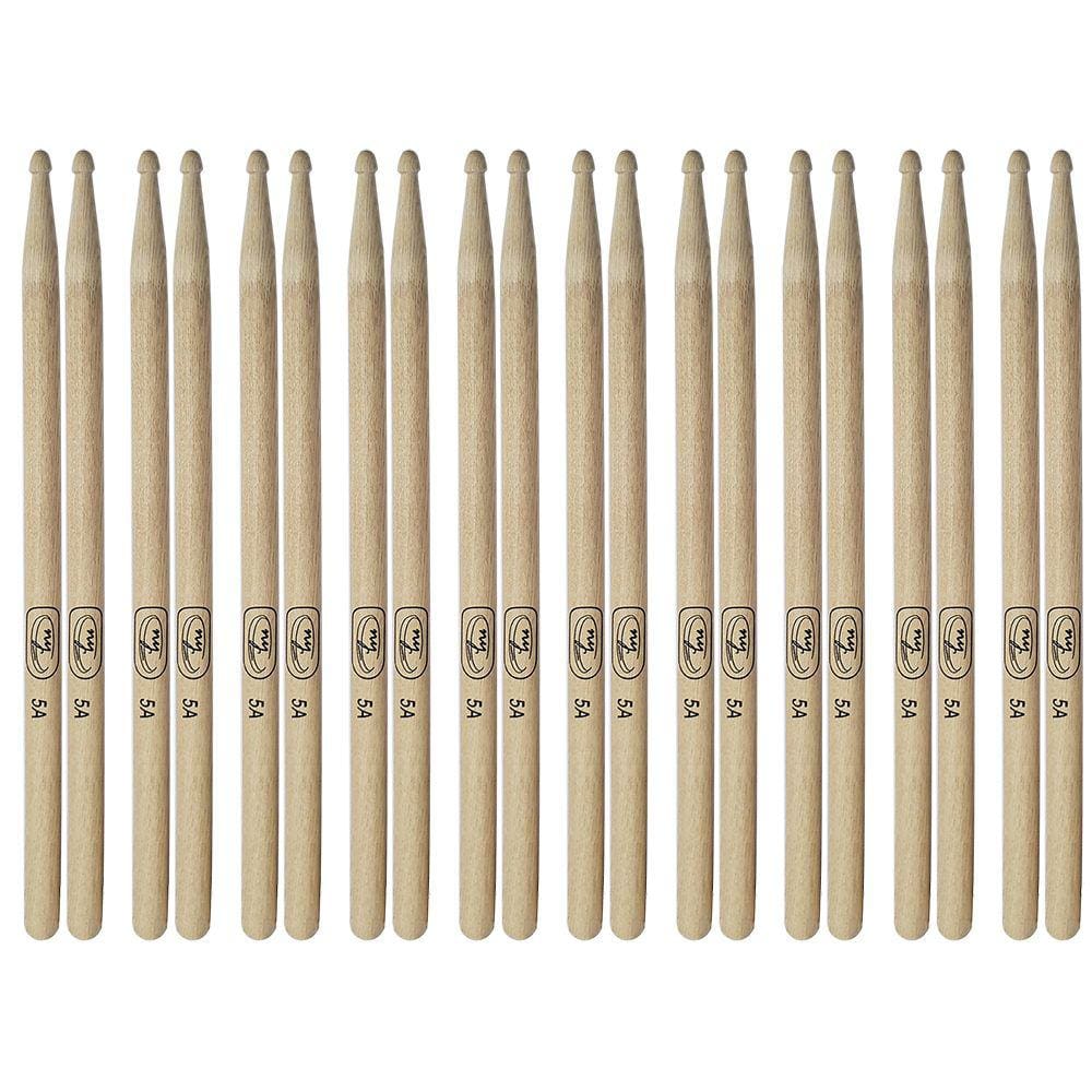 Kit com 10 Pares de Baquetas para Bateria Hickory 5A New York