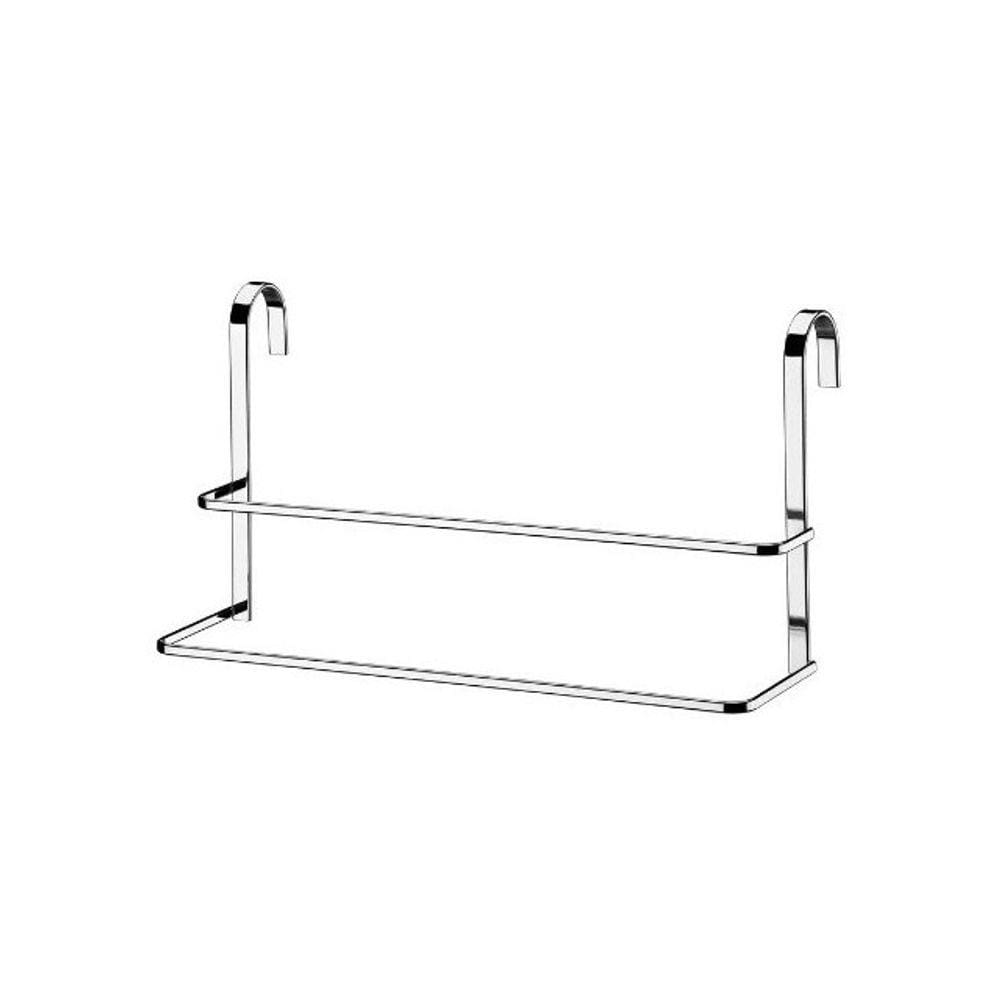 Suporte Duplo P/ Box Porta Toalha Toalheiro Banheiro Cromado