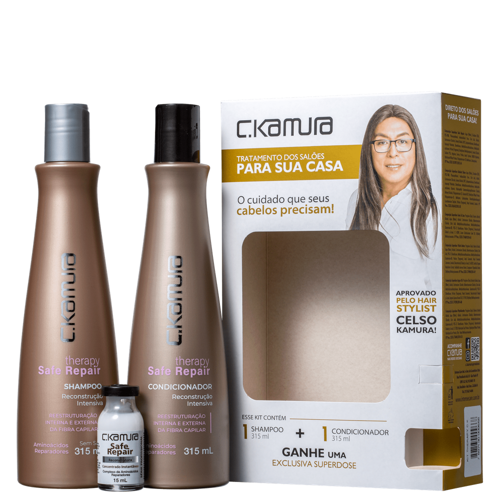 Kit C.Kamura Therapy Safe Repair Reconstrução (3 Produtos)