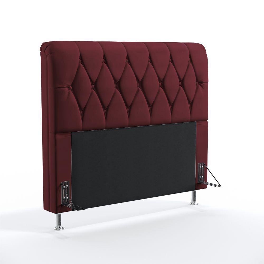 Cabeceira Sirius 160 para Cama Box Queen N-034 Veludo Bordô Aradecor