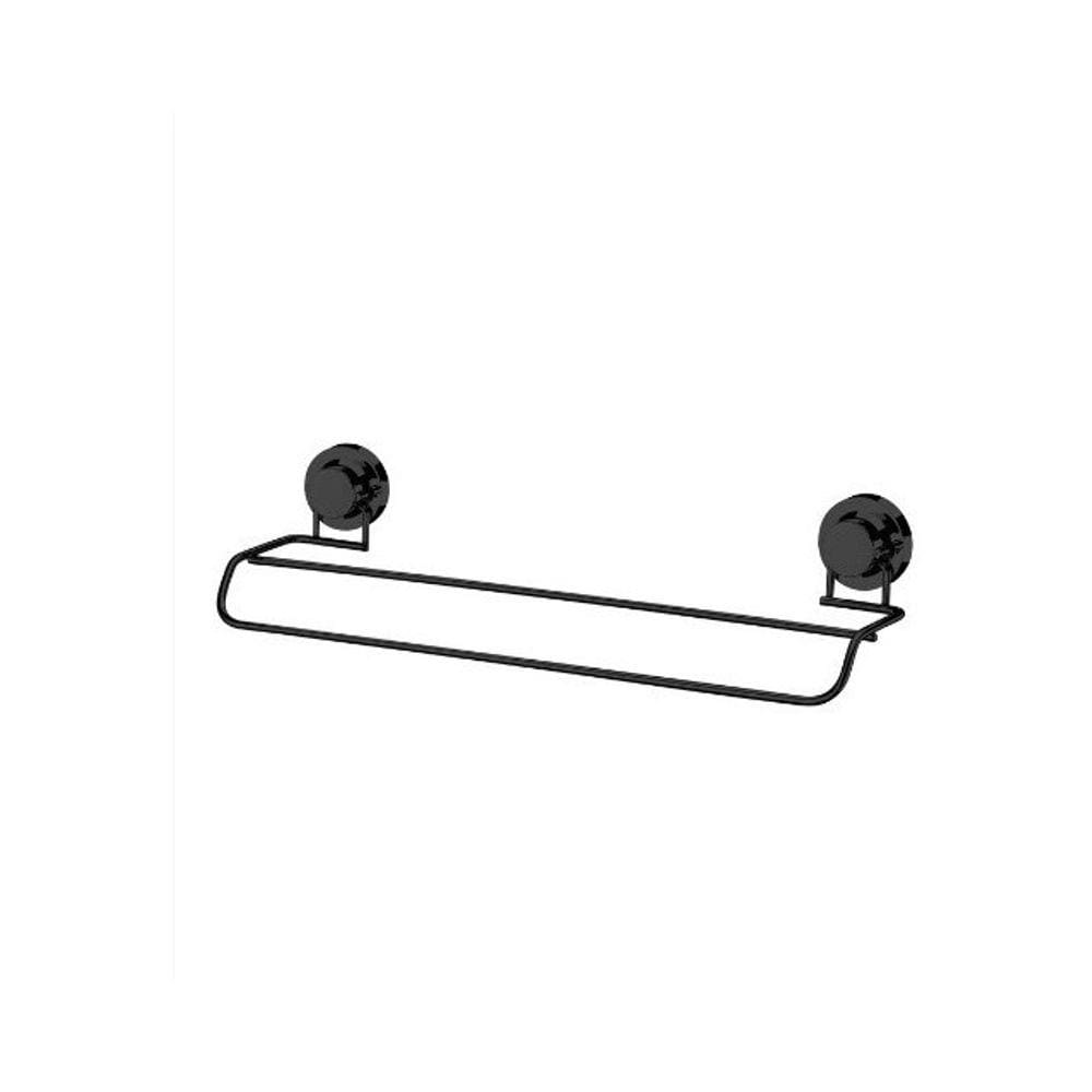 Toalheiro Toalha Banho Suporte Duplo 45cm Ônix Com Ventosas