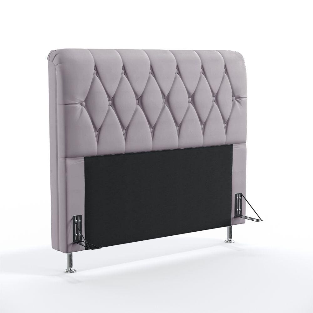 Cabeceira Sirius 160 Queen N-023 Veludo Cinza Claro Aradecor