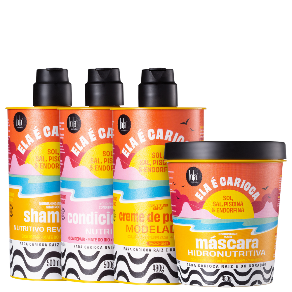 Kit Lola Cosmetics Ela é Carioca Sol, Sal, Piscina & Endorfina Hidronutritiva + 3ABC (4 Produtos)