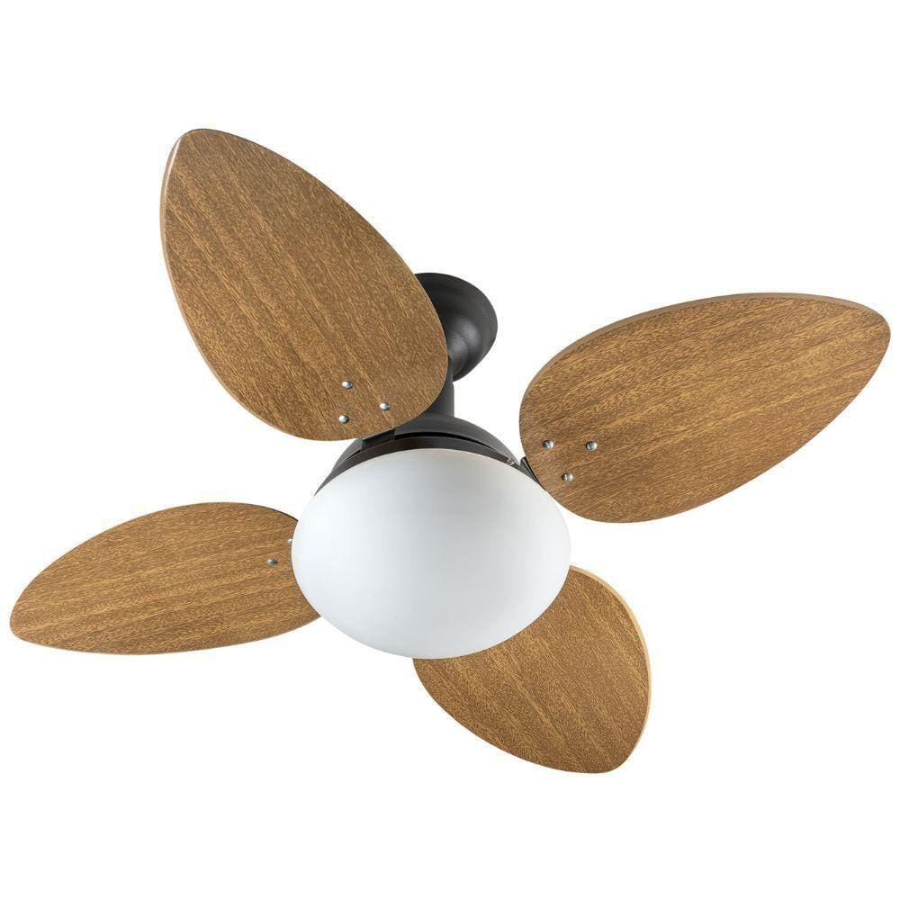 Ventilador De Teto Venti-Delta Jet Preto Com 4 Pás Mogno Linha Decoratica 110V