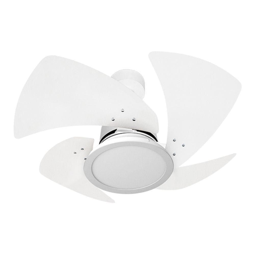 Ventilador De Teto Venti-Delta Branco Com 4 Pás Branco De Mdf 84Cm De Diâmetro 110V Led Luz 6000K