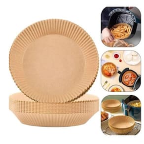 kit com 50 Formas Descartáveis Para Fritadeira Air Fryer Em Papel Redondo Antiaderente - clink