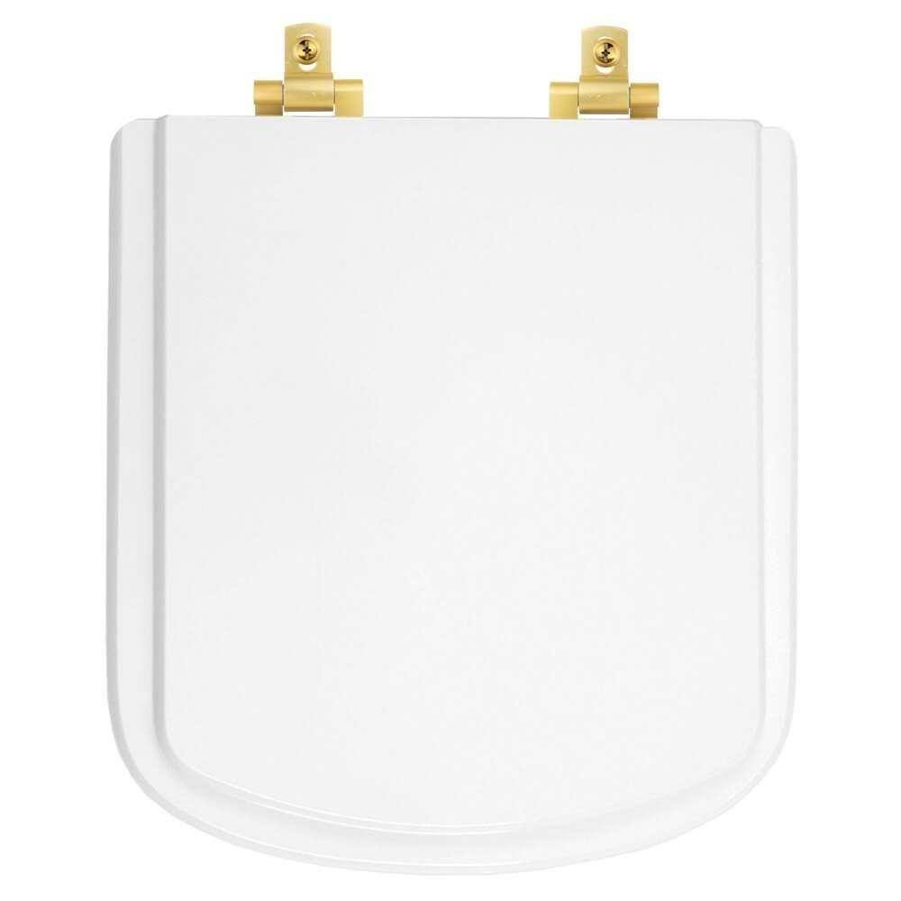 Assento Sanitário Laqueado Soft Close Bali Branco Para Vaso Incepa Com Ferragem Dourada