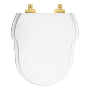Assento Sanitário Laqueado Soft Close Hampton Branco Para Vaso Incepa Com Ferragem Dourada