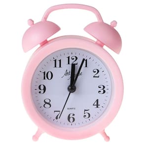 Relógio de Mesa Despertador Modelo Analógico Retrô Rosa
