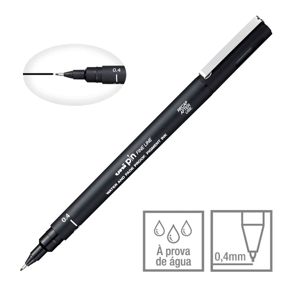 Caneta Técnica Nankim Uni Pin Fine Line Preto - Uni-Ball
