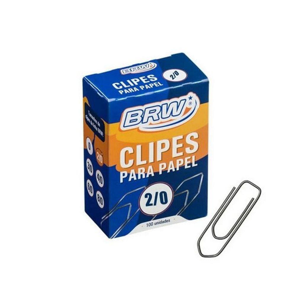 Clipes para papel 2/0 - 100 un - BRW