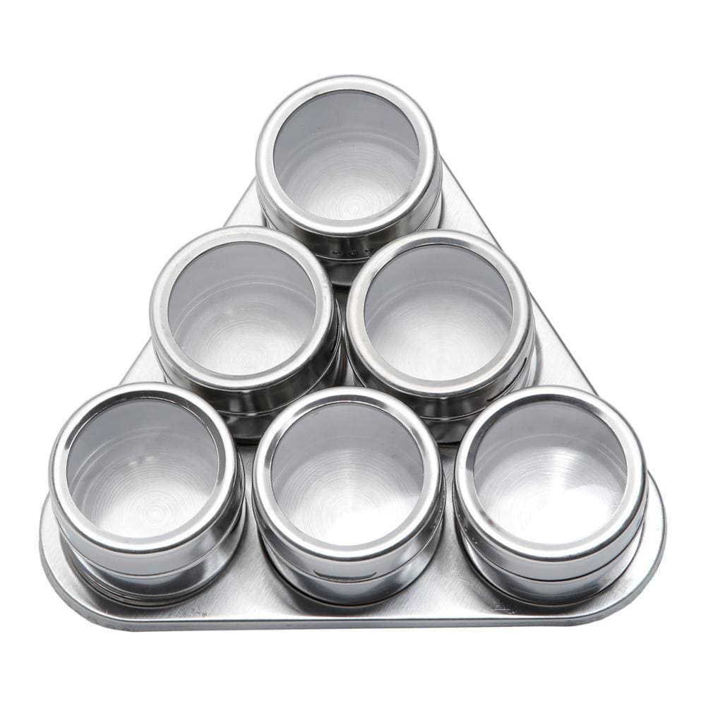 Jogo de 6 Porta Temperos Wolff de Aço Inox Prata