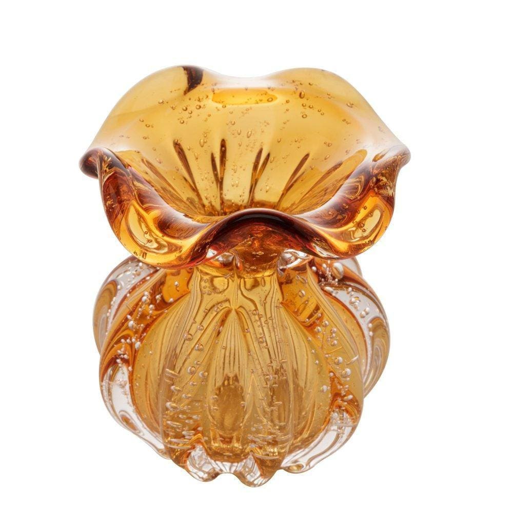 Vaso Wolff Italy de Vidro Âmbar 10cm