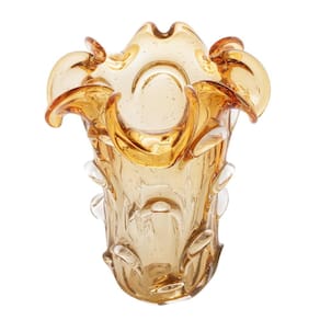 Vaso Wolff Italy de Vidro Âmbar 18cm x 24cm
