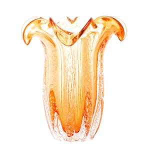 Vaso Wolff Italy de Vidro Âmbar 22cm x 27cm