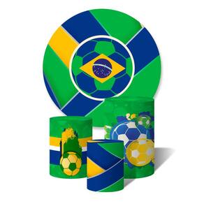 Jogo Americano 2 Un Retangular Neoprene Bola Futebol Brasil em