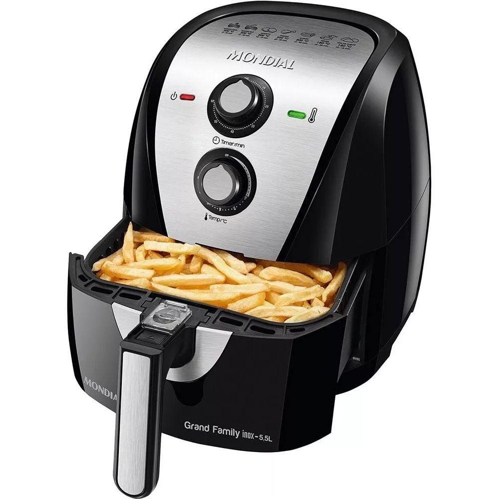 Fritadeira eletrica air fryer mondial af 55i inox 5 5l 220v Casas Bahia