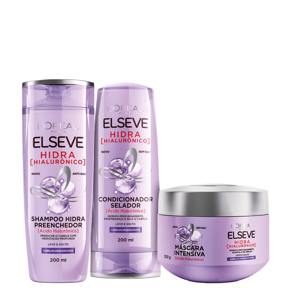 Kit Elseve L`Oréal Paris Hidra Hialurônico Trio (3 Produtos)