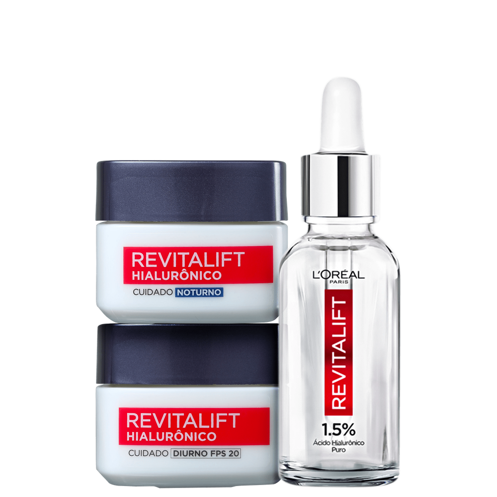 Kit L`Oréal Paris Revitalift Hialurônico Smooth Trio (3 Produtos)
