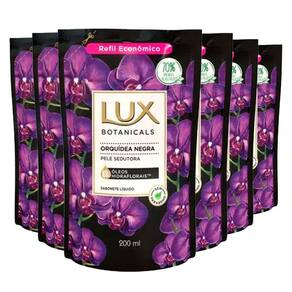 Kit Sabonete Liquido Lux Refil Botanicals Orquidea Negra 200ml 6 Unidades