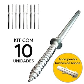 Parafuso Pino Suporte Invisível Prateleira 10 Peças 110mm