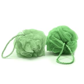 Esponja De Banho Buettner Pote C/ 2un C/ Cordão Nylon Verde