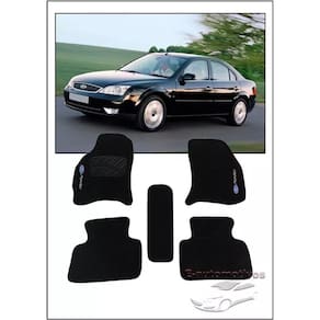 Jogo Tapete Carpete Ford Mondeo 2004 a 2011 com Logo Bordado Preto