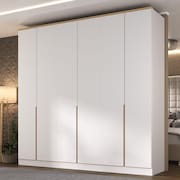 Guarda Roupa 6 Portas 4 Gavetas Logan Mambel Branco/Olmo