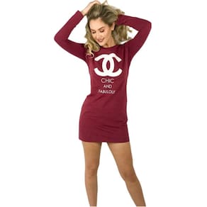 Vestido Manga Longa Outono Inverno Moletinho