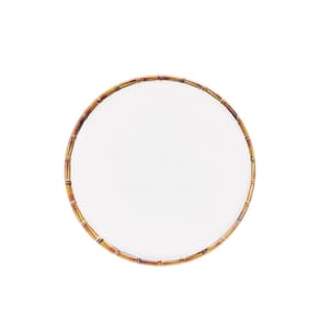 Pratro para Sobremesa Wolff Bambu de Melamina Branco 22cm