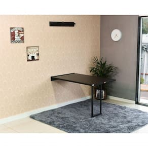 Mesa Dobrável Retrátil De Parede 120x75 Preto