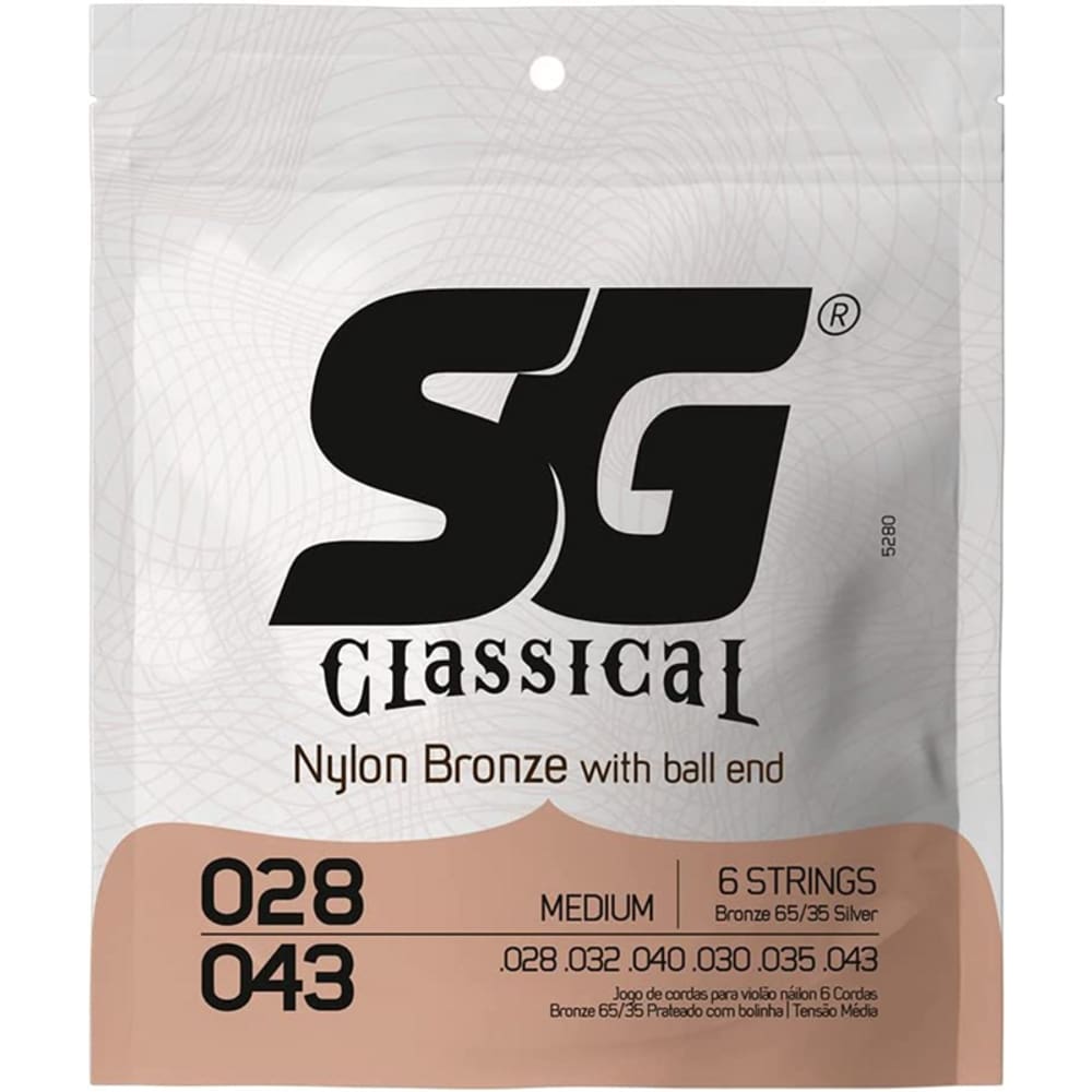 Encordoamento Sg Violao Nylon Bronze 65/35 Prata Tensao Alta Pesada - Unidade