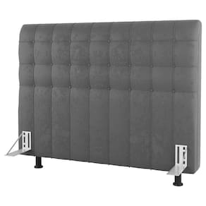 Cabeceira Cama Box Casal King Size Dahlia 195Cm Com Frame Sintético Cinza - Desk Design