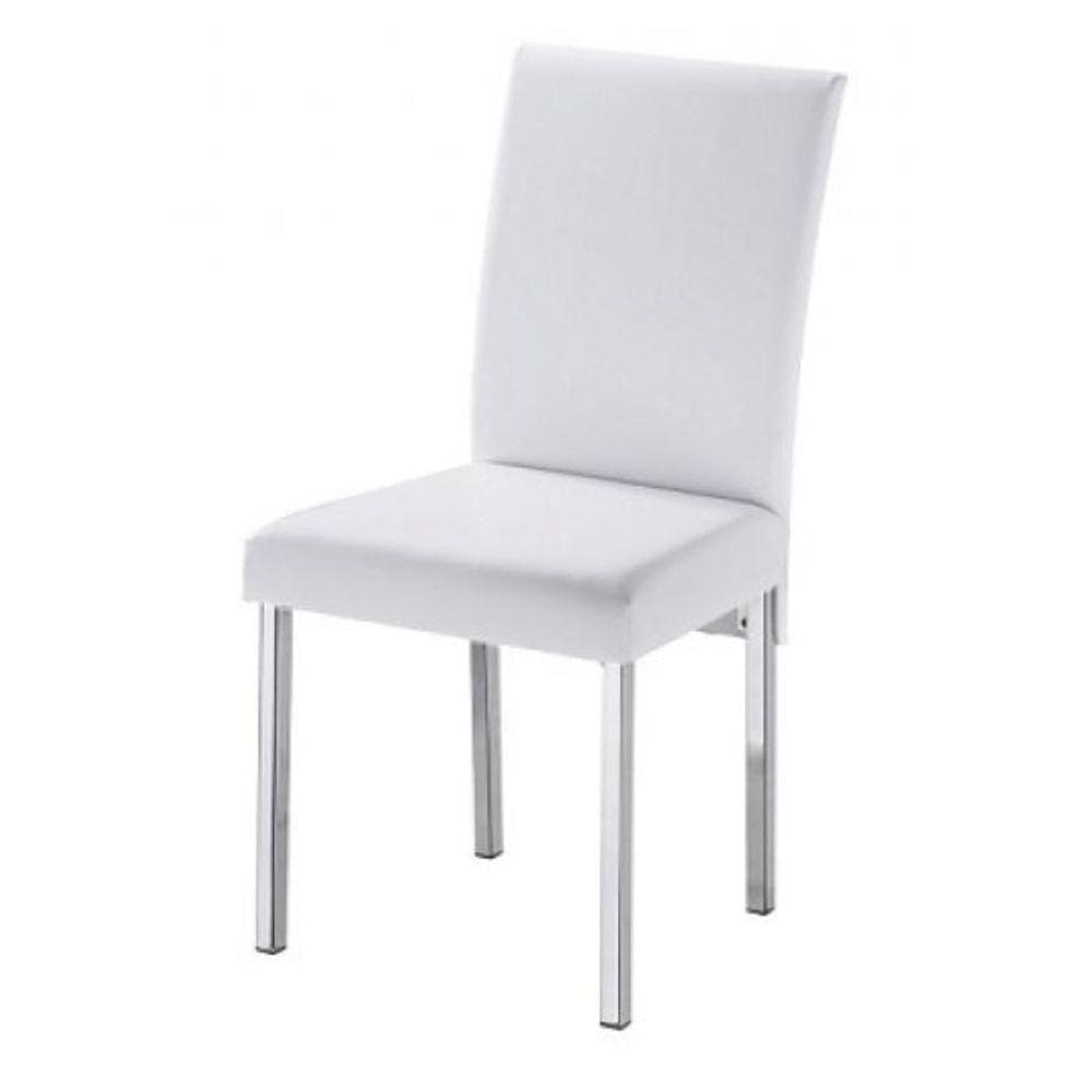 Cadeira Para Sala De Jantar Vitória-Assento Sintético Branco