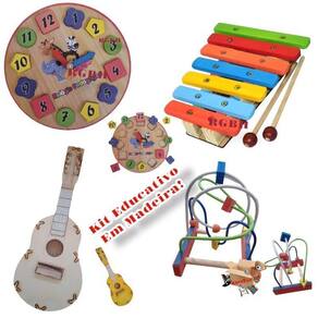 Kit Brinquedo Pedagógico Educativo Em Madeira Escolha O Seu