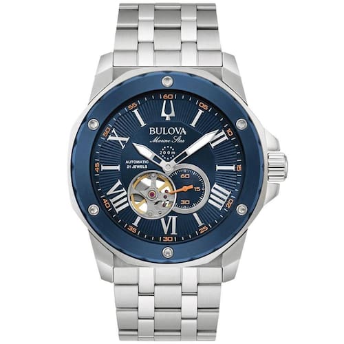 Relógio Bulova Masculino Ref: 98a302 Automático Prateado Marine Star Menor preço em Relógio Bulova Masculino Ref: 98a302 Automático Prateado Marine Star