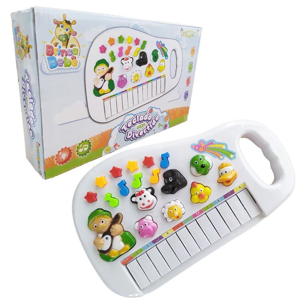 Brinquedo - Piano Infantil - Som de Animais - 30 Teclas - 28cm