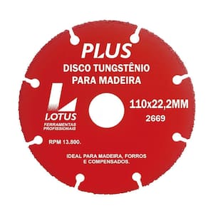 Disco De Tungstênio Para Corte De Madeira 110X22,2Mm 100/10