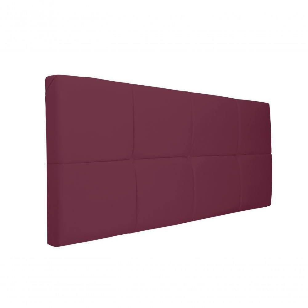 Painel Cabeceira Estofado Decorativo Para Cama Casal 1,40Cm Bordô/Vinho Smf Decor