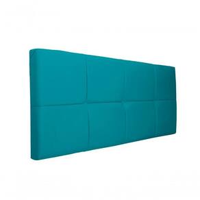 Painel Cabeceira Estofado Decorativo Para Cama Casal 1,40Cm Azul Turquesa Smf Decor