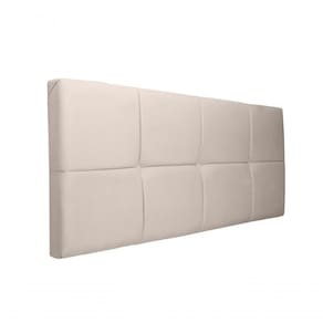 Painel Cabeceira Estofado Decorativo Para Cama Casal 1,40Cm Bege Claro Smf Decor
